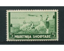 1940 - LOTTO/16790 - ALBANIA ITALIANA - 5 q. POSTA AEREA - NUOVO