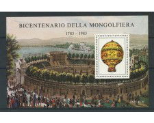 ITALIA - 1983 - LOTTO/1721 -  FOGLIETTO ANFE BICENTENARIO MONGOLFIERA