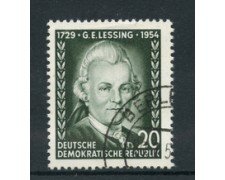 1954 - LOTTO/17662 - GERMANIA DDR - 20p. G.E. LESSING - USATO