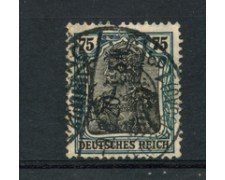1916/20 - LOTTO/17714 - GERMANIA - 75p. VERDE NERO - PERFIN   USATO