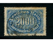 1922 - LOTTO/17795 - GERMANIA REICH - 2000m. AZZURRO - USATO