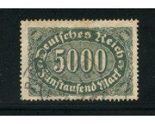 1922 - LOTTO/17798 - GERMANIA REICH  - 5000m. VERDE GRIGIO - USATO