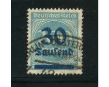 1923 - LOTTO/17870 - GERMANIA REICH - 30t. su 200m. AZZURRO - USATO