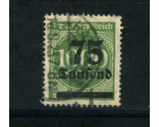 1923 - LOTTO/17872 - GERMANIA REICH - 75t. su 1000m. VERDE - USATO
