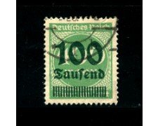1923 - LOTTO/17874 - GERMANIA REICH - 100t. su 400m. VERDE - USATO