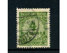 1923 - LOTTO/17897 - GERMANIA REICH - 4 Mn. VERDE - USATO