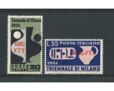 1951 - LOTTO/17973 - TRIESTE A - TRIENNALE DI MILANO 2v. - NUOVI