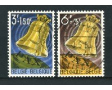 1963 - LOTTO/18021 - BELGIO - CAMPANA DELLA PACE  2v. -  USATI