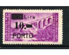 1946 - LOTTO/18697 - ISTRIA  LITORALE SLOVENO -  10  LIRE SU 30 LIRE - LING