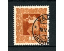 1949 - LOTTO/19234 - LIECHTENTEIN  - 80r. QUADRO DI O.GENTILESCHI - USATO