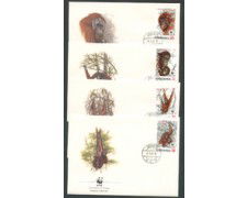 1989 - LOTTO/19238B - INDONESIA - SCIMIE ORANG-OUTANG 4 FDC .