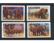1983 - LOTTO/19247 - UGANDA - ELEFANTE AFRICANO 4v. - NUOVI