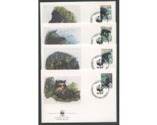 1991 - LOTTO/19257B - BOLIVIA - ORSO DAGLI OCCHIALI 4 FDC.