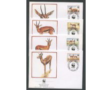 1993 - LOTTO/19265B - BURKINA FASO - GAZZELLA  FRONTE ROSSA 4 FDC.