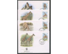 1997 - LOTTO/19276B - UGANDA - GIRAFFE 4 FDC.