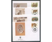 1993 - LOTTO/19280B - RUSSIA - TIGRE DELLA SIBERIA 4 FDC.