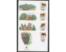 1996 - LOTTO/19305B - LITUANIA - BISONTE EUROPEO 4 FDC.