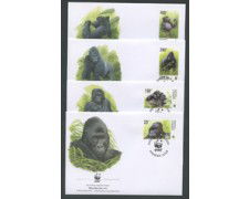 2002 - LOTTO/19306B - CONGO REPUBBLICA - GORILLA  4 FDC.
