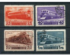 1949 - UNIONE SOVIETICA - LOTTO/19721U -  LOCOMOTIVE 4v.  USATI