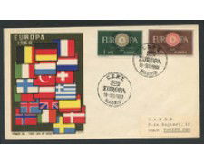 1960 - SPAGNA - LOTTO/20441 - EUROPA 2v. BUSTA FDC