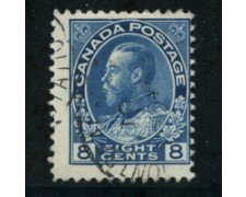 1917 - LOTTO/20489 - CANADA - 8c. BLU  - USATO