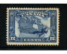 1927 - LOTTO/20491 - CANADA - 12c. BLU CONFEDERAZIONE - LING.