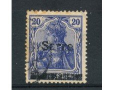 1920 - SARRE - LOTTO/20879 - 20p. AZZURRO - USATO