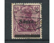 1920 - SARRE - LOTTO/20881 - 60p. LILLA - USATO