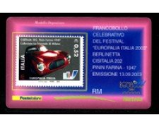 2003 - LOTTO/20908 - REPUBBLICA - EUROPALIA ROMAFIL - TESSERA FILAT.