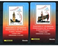 2005 - LOTTO/20955 - REPUBBLICA - OLIMPIADI INVERNALI TORINO - 4 TESSERE FILAT.