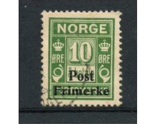 1929 - LOTTO/21027 - NORVEGIA - 10 ore VERDE - USATO