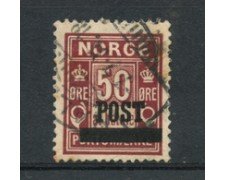 1929 - LOTTO/21030 - NORVEGIA - 50 ore BRUNO ROSSO - USATO