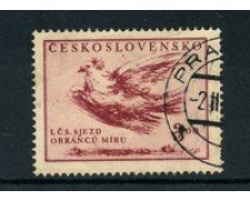 1951 - LOTTO/21217 - CECOSLOVACCHIA - 3k. COLOMBA PACE - USATO