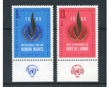 1968 - LOTTO/21386A - ONU U.S.A - DIRITTI UOMO 2v. CON APPENDICE - NUOVI