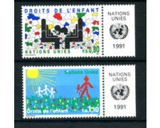1991 - LOTTO/21442A - ONU SVIZZERA - DIRITTI DEL BAMBINO 2v. - NUOVI CON APP.