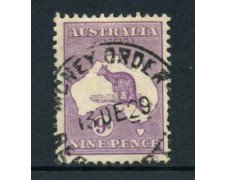 1912/19 - LOTTO/21537 - AUSTRALIA - 9d. LILLA - USATO