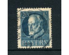 BAVIERA - 1914 - LOTTO/21865 - 20p. AZZURRO USATO
