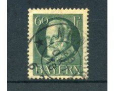 BAVIERA - 1914 - LOTTO/21870 - 60p. VERDE GRIGIO  USATO