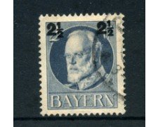 BAVIERA - 1916 - LOTTO/21878 - 2,5 p. su 2 p .  GRIGIO USATO