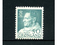 GROENLANDIA - 1963/68 - LOTTO/21968 - 50 o. AZZURRO VERDE - NUOVO
