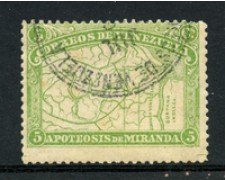 1896 - LOTTO/23026 - VENEZUELA - 5c. F. DE MIRANDA - USATO