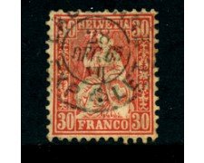 1862 - LOTTO/23691 - SVIZZERA - 30 cent. VERMIGLIO - USATO