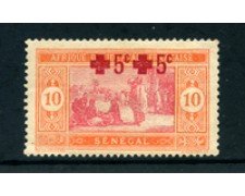 1915/18 - SENEGAL - LOTTO/23777 - 5 SU 10 CENT. PRO CROCE ROSSA - VARIETA' - LING.