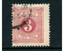 1874/82 - LOTTO/28084 - SVEZIA - SEGNATASSE 3o. ROSA - USATO