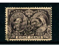1897 - LOTTO/24251 - CANADA - 8 CENT. 60° ANNIVERSARIO DEL REGNO - USATO