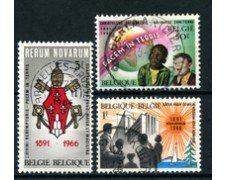 1966 - BELGIO - LOTTO/24408 - ENCICLICA  RERUM NOVARUM 3v. - USATI
