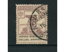 1924 - LOTTO/24597 - REGNO - PARASTATALI - 25c. UFF. NAZ. COLL. DISOCCUPATI - USATO