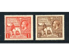 1925 - GRAN BRETAGNA - ESPOSIZIONE DELL'IMPERO BRITANNICO 2v. - LINGUELLATI - LOTTO/25000A