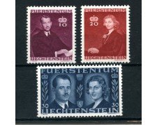 1943 liechtenstein - matrimonio del principe regnante 3v. - nuovi - lotto/25016
