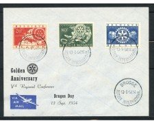1954 - BELGIO - 50° DEL ROTARY INTERNATIONAL 3v. - BUSTA - LOTTO/25134